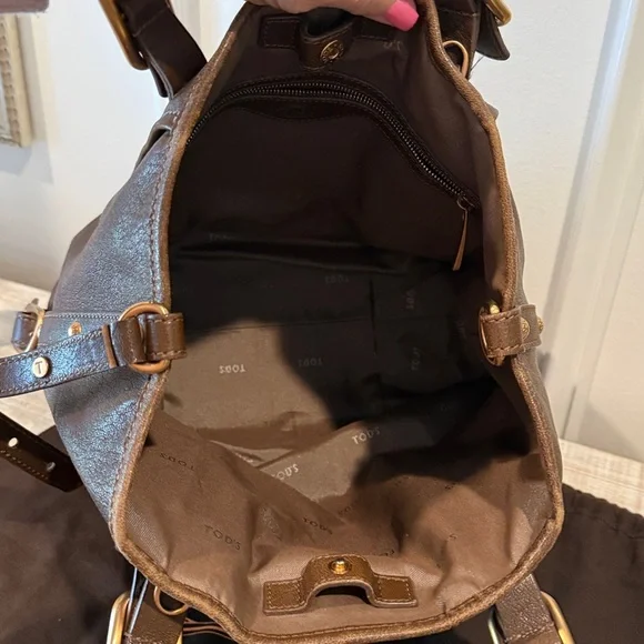 Tod's G-Bag Sacca Grande Brown Leather Tote Shoulder Bag with Dustbag - Picture 10 of 13